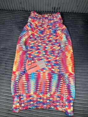 💟 Kyeese Multicolor Rainbow Knit Dog Sweater - Cozy Pullover XL